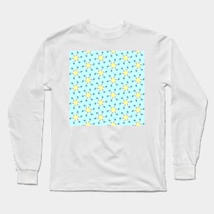 starfish on turquoise tropical sea geometric pattern Long Sleeve T-Shirt